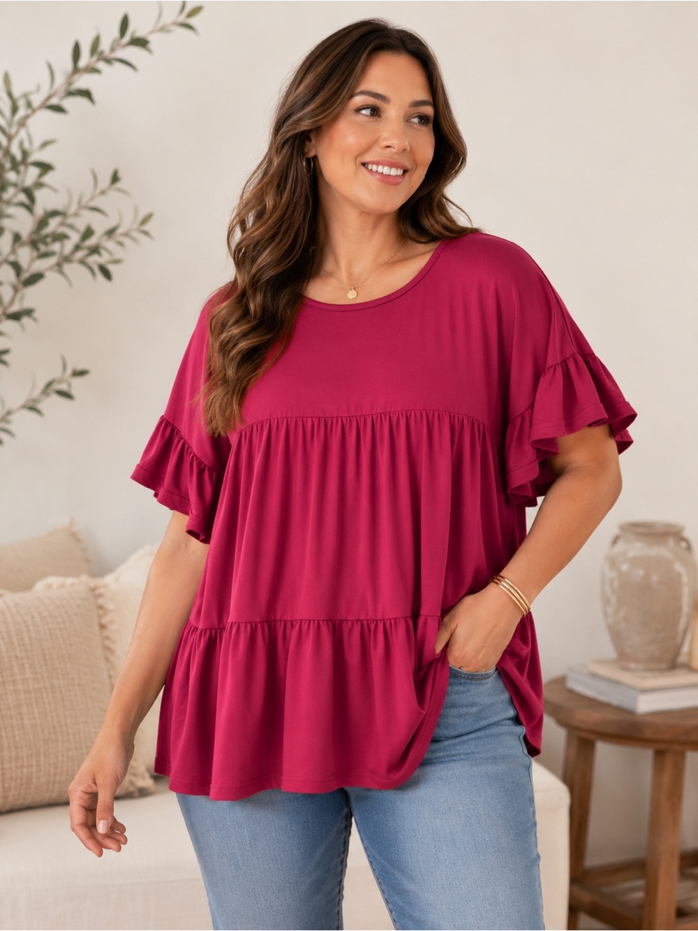 Dearcase Tiered Babydoll Top – Size XL